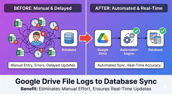 Google Drive File Logs Sync to Database