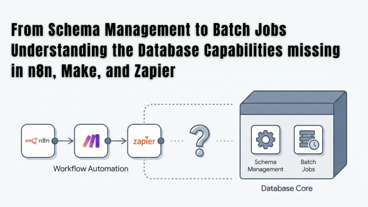 database capabilities missing in n8n/make/zapier